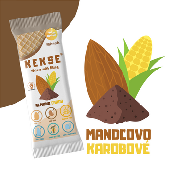 KEKSE Oblátky s mandľovo karobovou náplňou