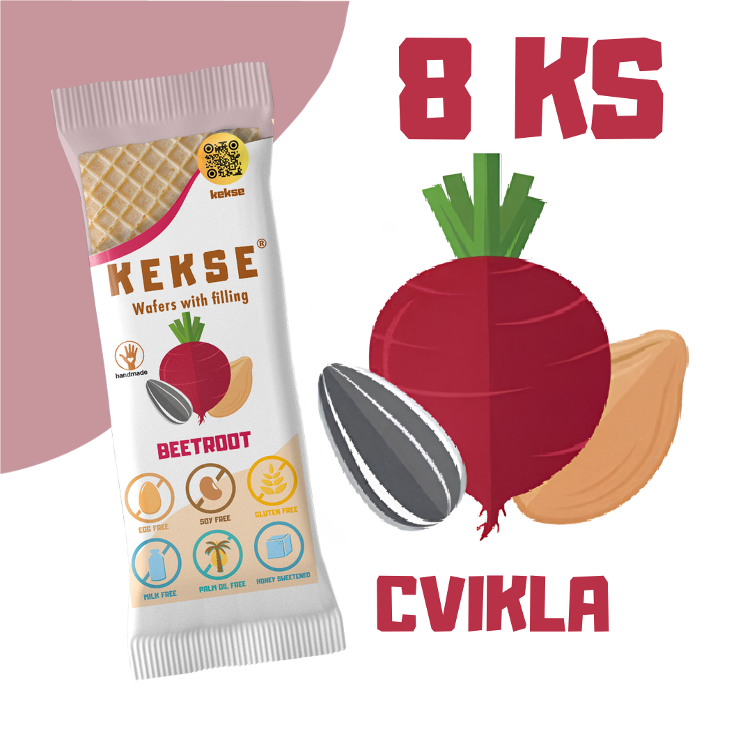 KEKSE oblátky s cviklou — bezlepkové a vegánske, končiaca trvanlivosť