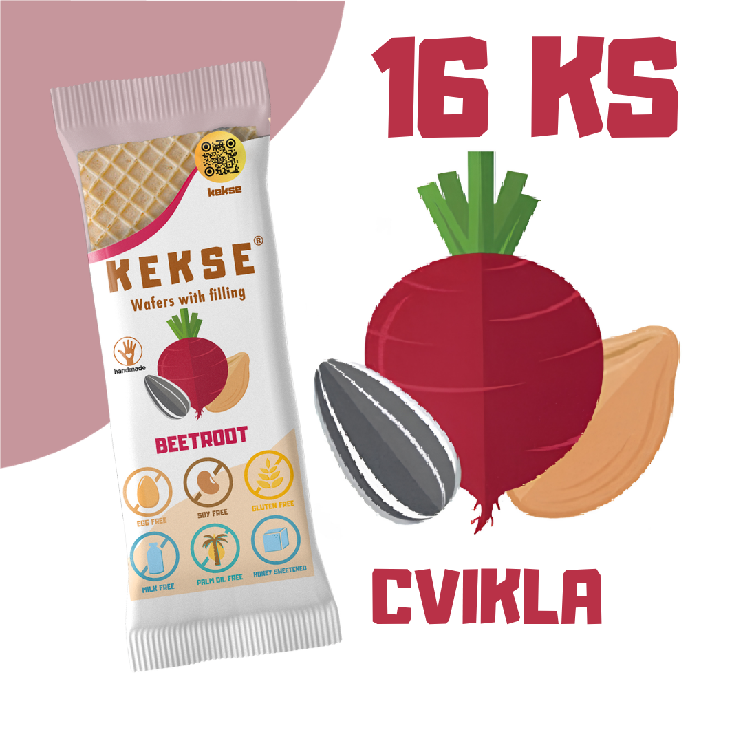 KEKSE Oblátky s cviklovou náplňou 16 ks
