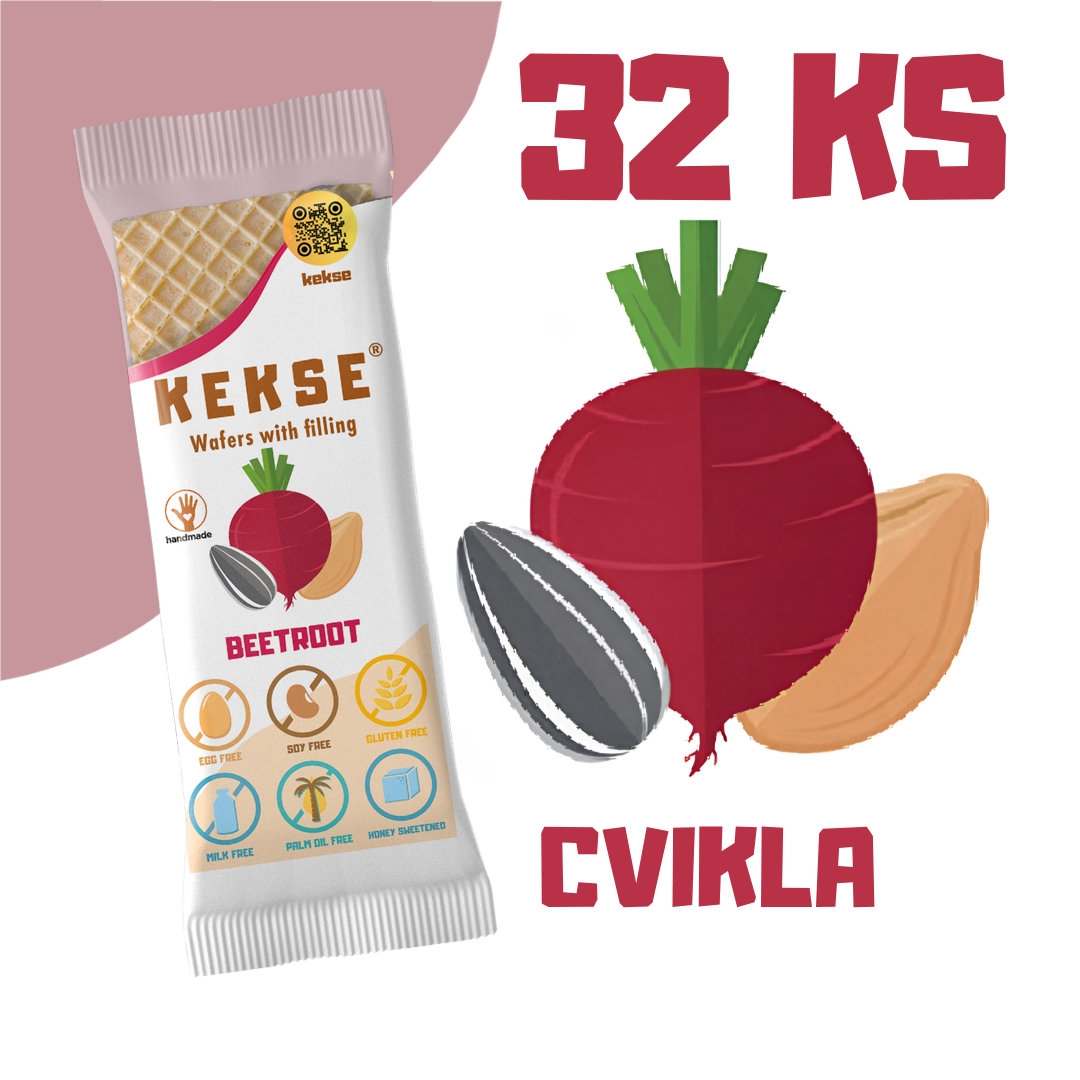 KEKSE Oblátky s cviklovou náplňou 32 ks