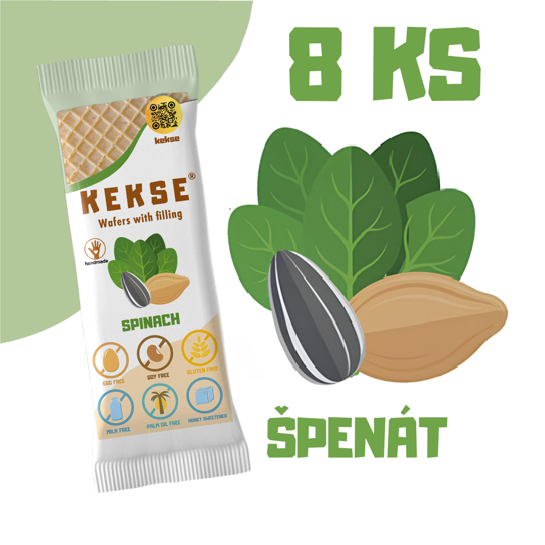 KEKSE špenátové oblátky — bezlepkové a vegánske, končiaca trvanlivosť