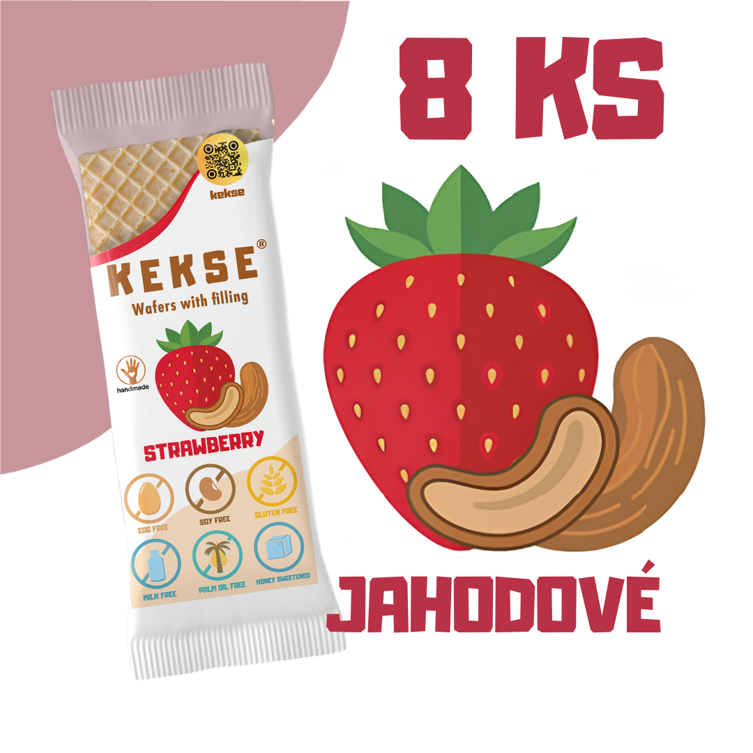 KEKSE Oblátky s jahodovou náplňou 8 ks