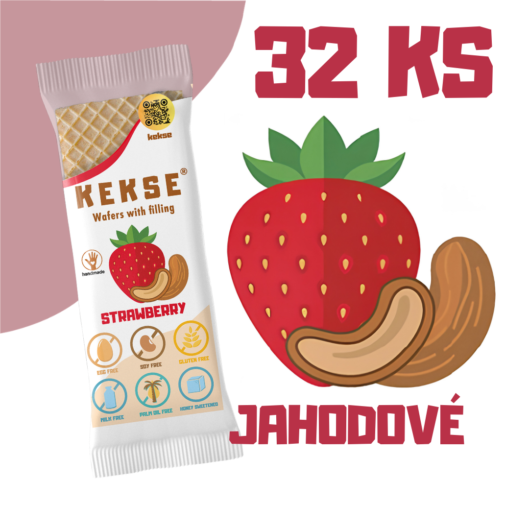 KEKSE Oblátky s jahodovou náplňou 32 ks