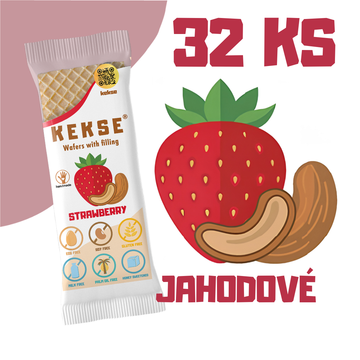 KEKSE Oblátky s jahodovou náplňou 32 ks