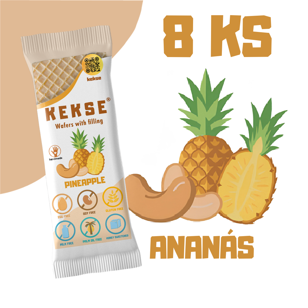 KEKSE Oblátky s ananásovou náplňou 8 ks