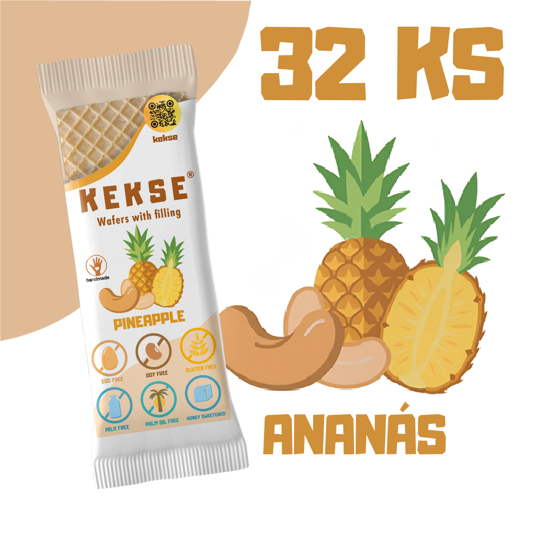 KEKSE Oblátky s ananásovou náplňou 32 ks