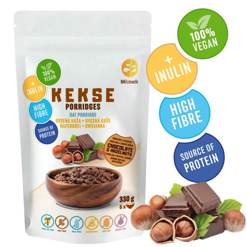 KEKSE Ovsená kaša Čokoláda+Lieskovce 330g