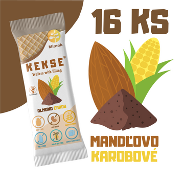 KEKSE Oblátky s mandľovo karobovou náplňou 16 ks
