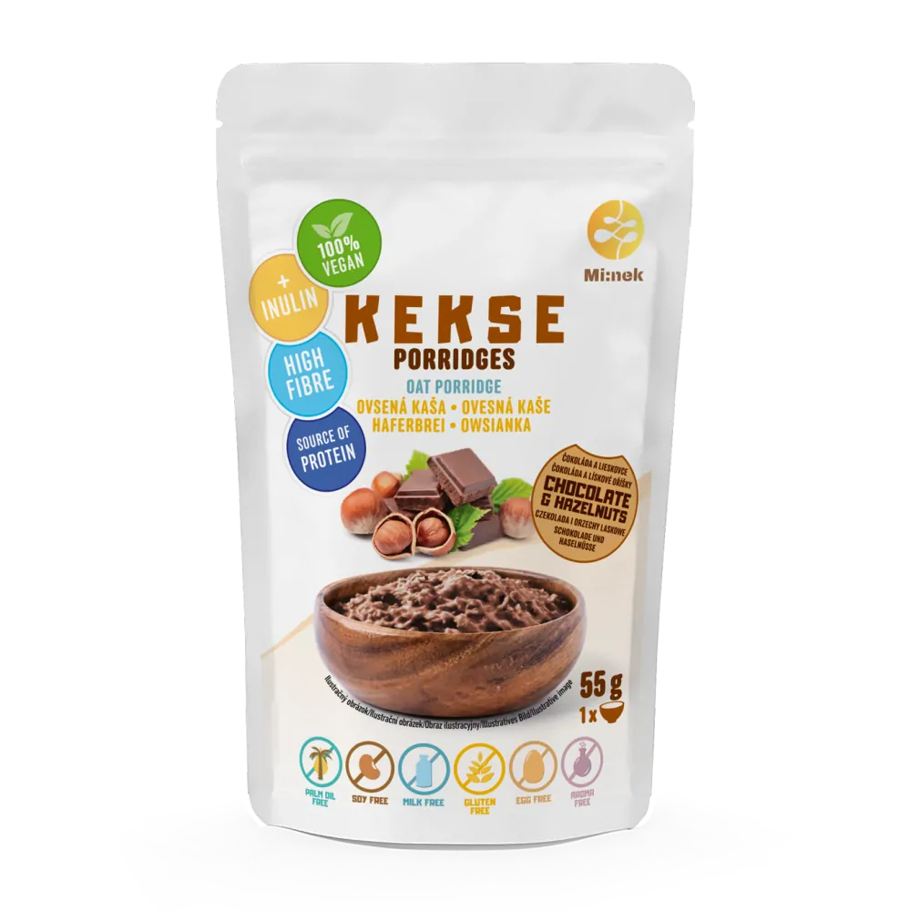 KEKSE Ovsená kaša Čokoláda+Lieskovce 55g