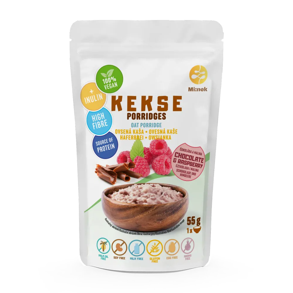 KEKSE Ovsená kaša Čokoláda+Malina 55g