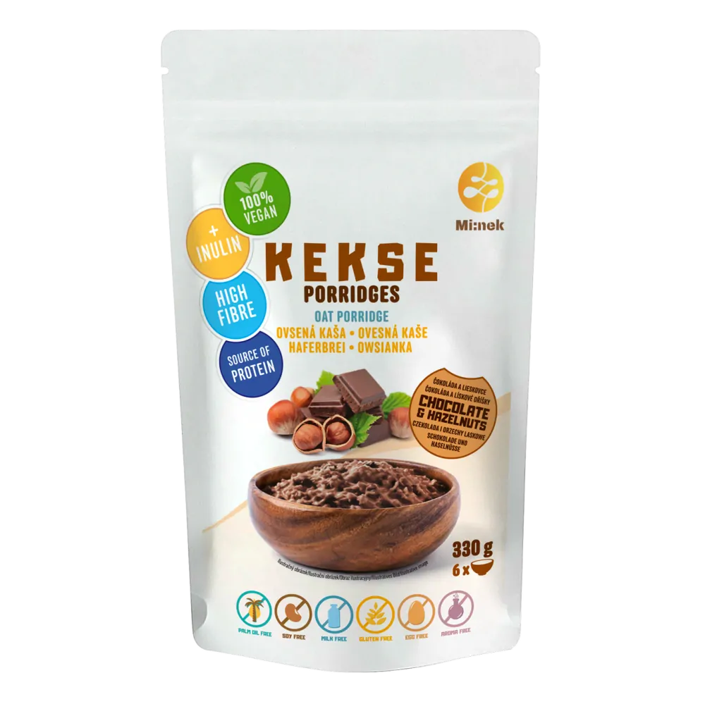 KEKSE Ovsená kaša Čokoláda+Lieskovce 330g